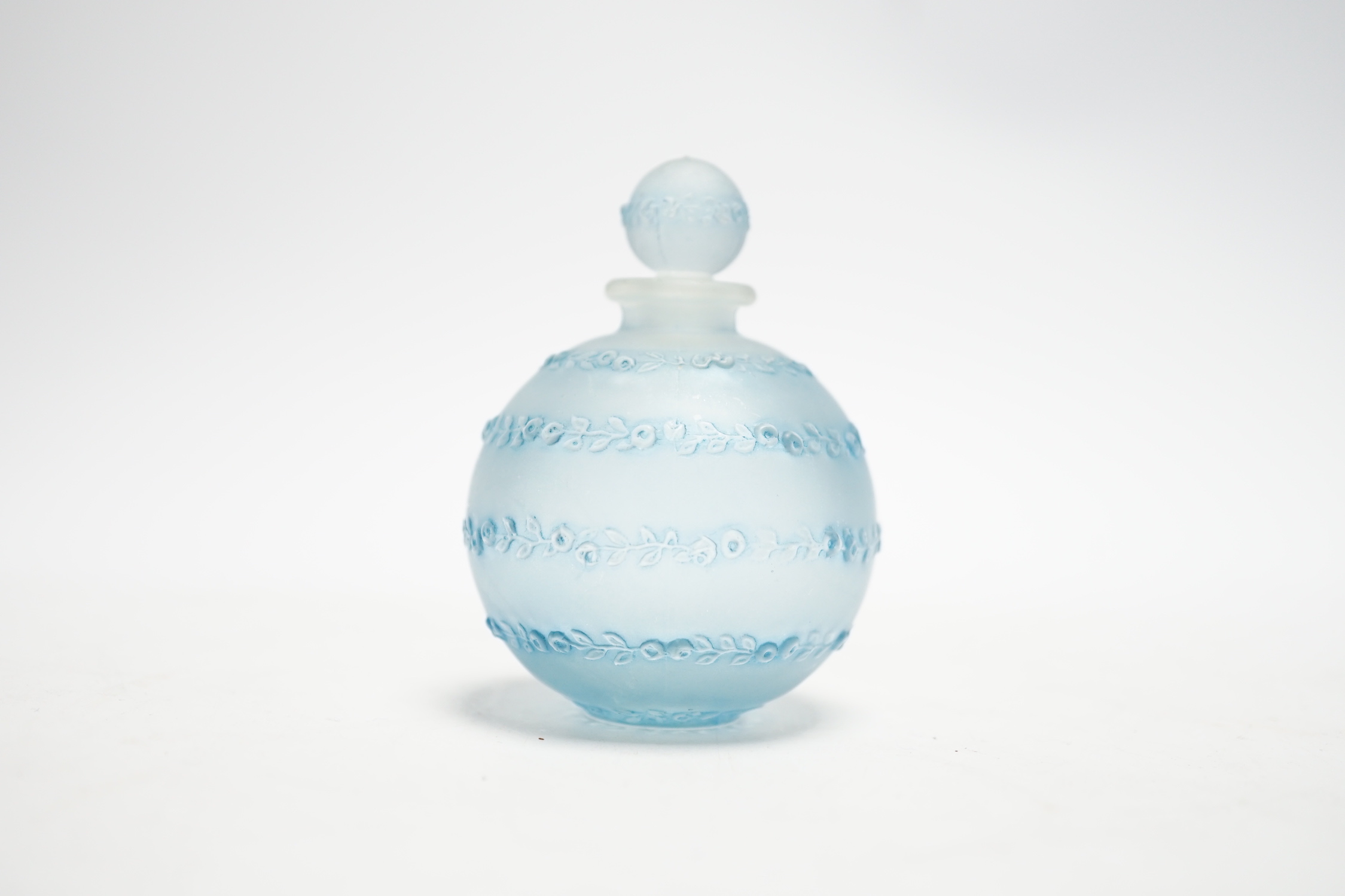 A Lalique Rose Sans Fin scent bottle, signed to the base, 8cm high